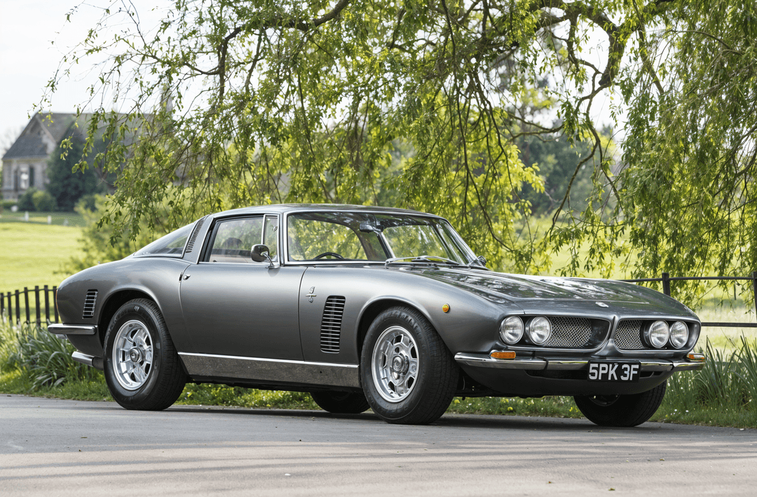 Iso Grifo in blue, a rare Italian grand tourer with American V8 power from the 1960s