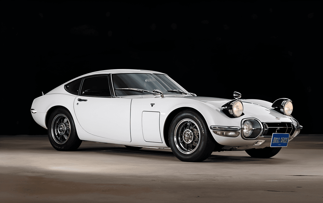 Toyota 2000GT in white, a rare 1960s Japanese sports car