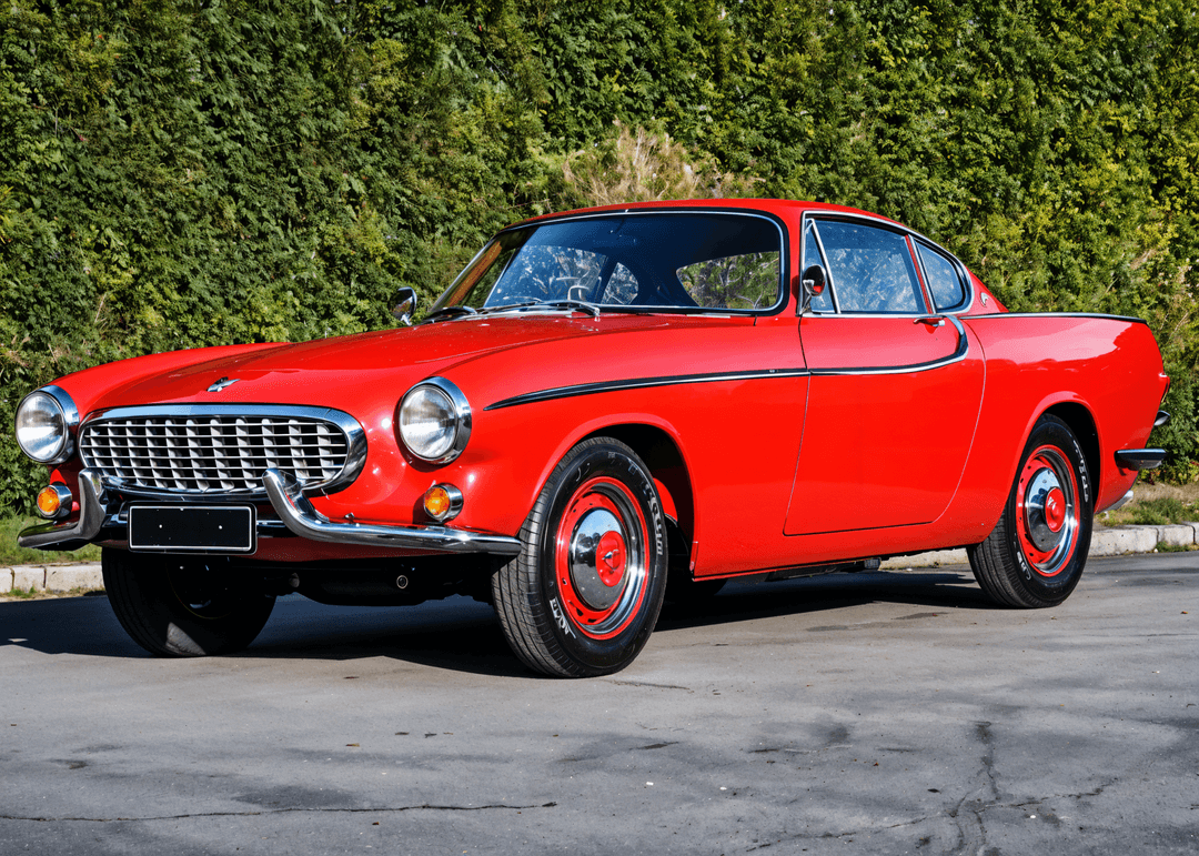 Volvo P1800 in red, a rare 1960s Swedish classic car