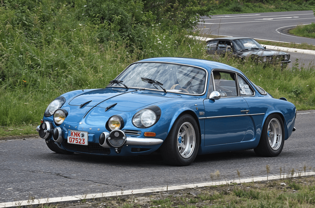 Renault Alpine A110 in blue, a rare 1960s French rally car