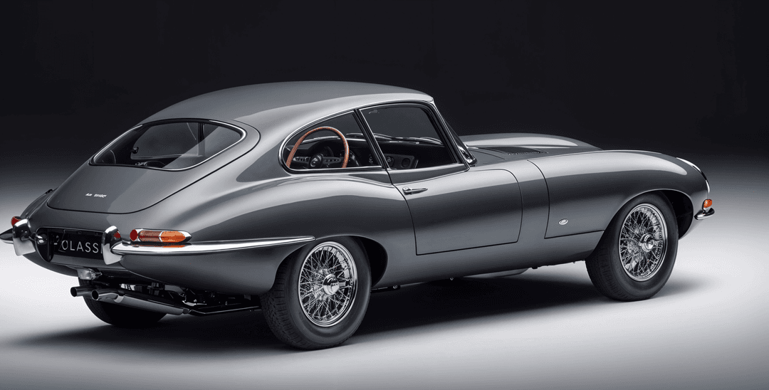 Classic Jaguar E-Type Series 1 in British racing green, a rare 1960s model