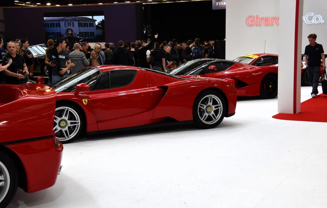 Red Ferrari Enzo on display at a show