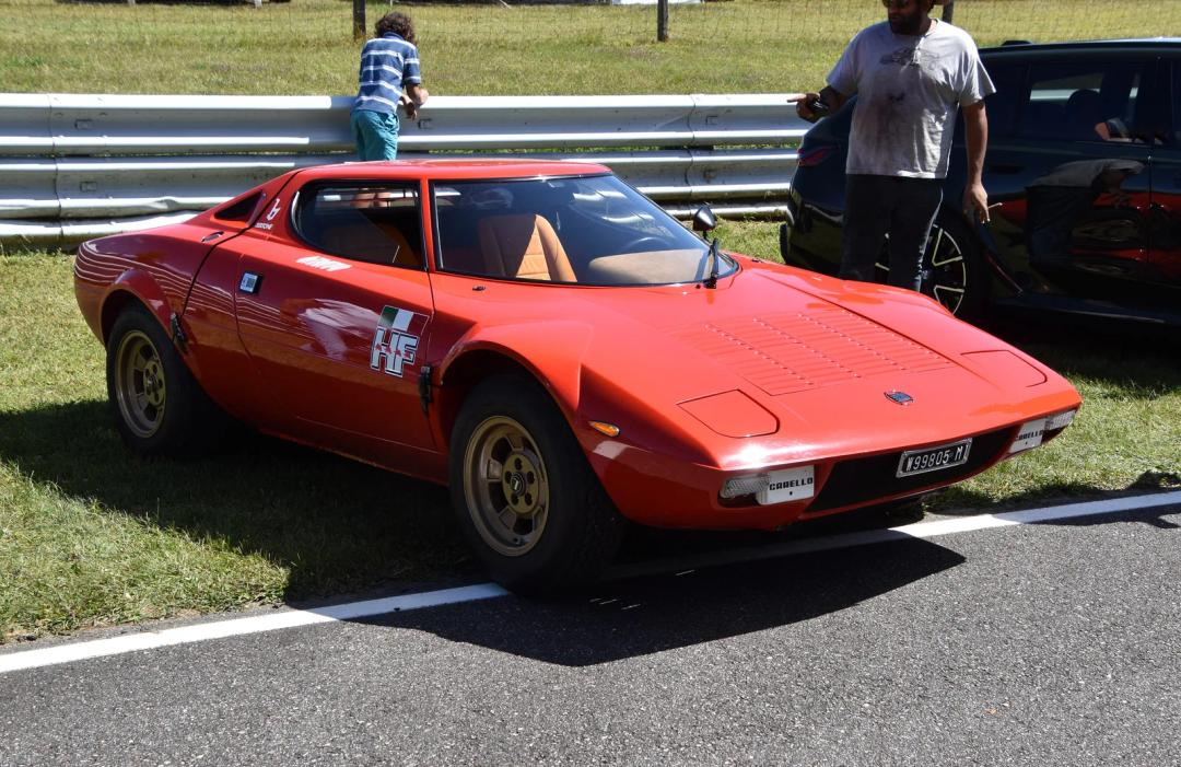 Red Lancia Stratos HF Stradale at a classic car event
