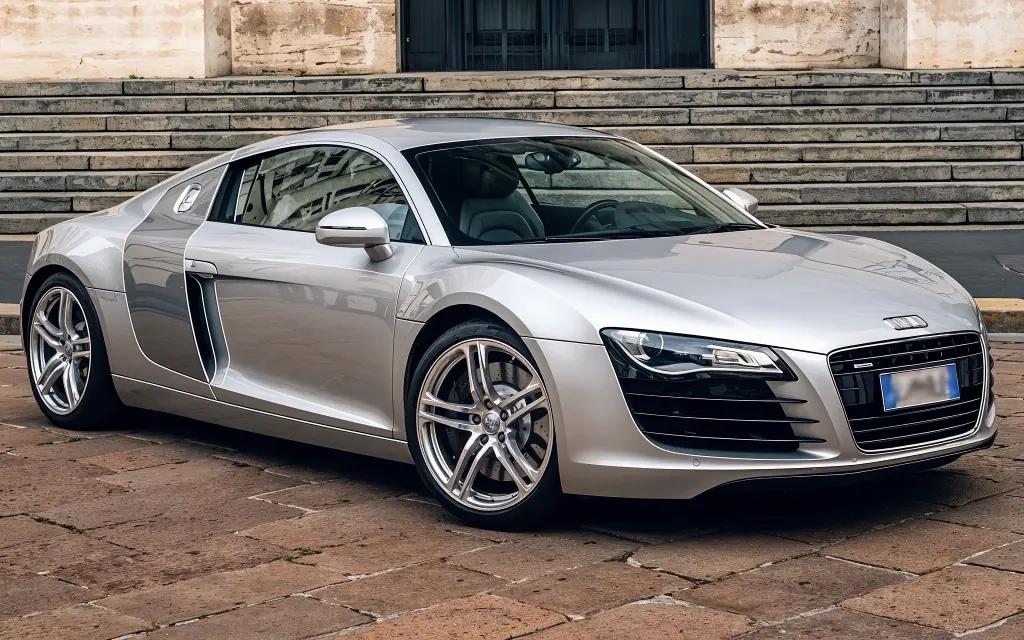 Audi R8 V8 in metallic, showcasing its modern supercar design