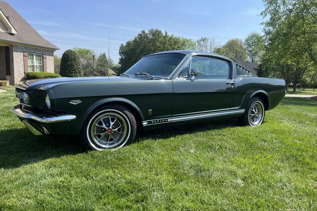 1966 Ford Mustang fastback in dark green