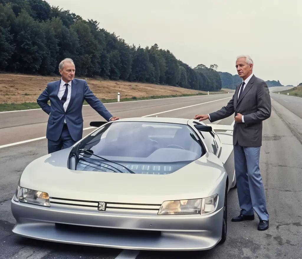 Peugeot Oxia concept car 1988, showcasing its sleek aerodynamic design and futuristic front fascia