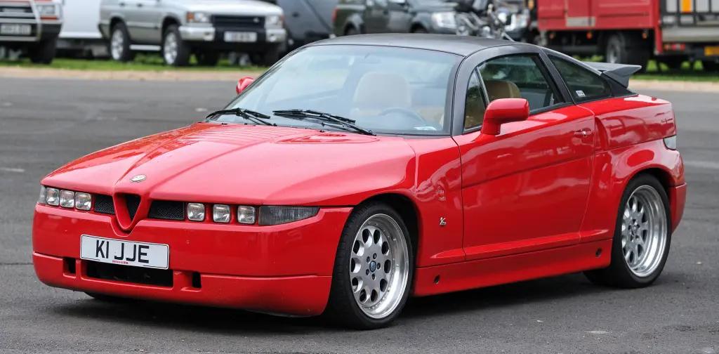 Alfa Romeo SZ in red, showcasing its bold, angular design